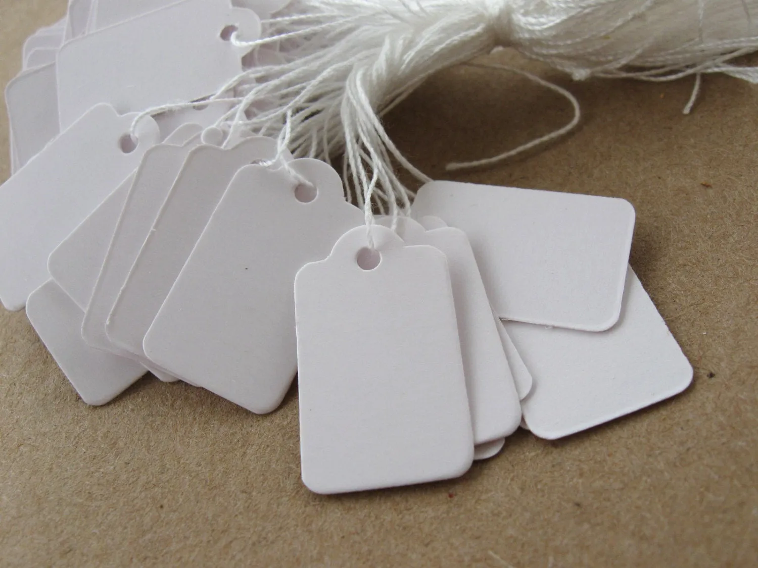 100 Jewelry price tags - Blank white rectangular tags