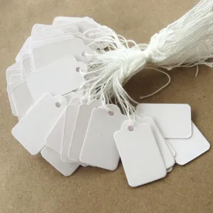100 Jewelry price tags - Blank white rectangular tags