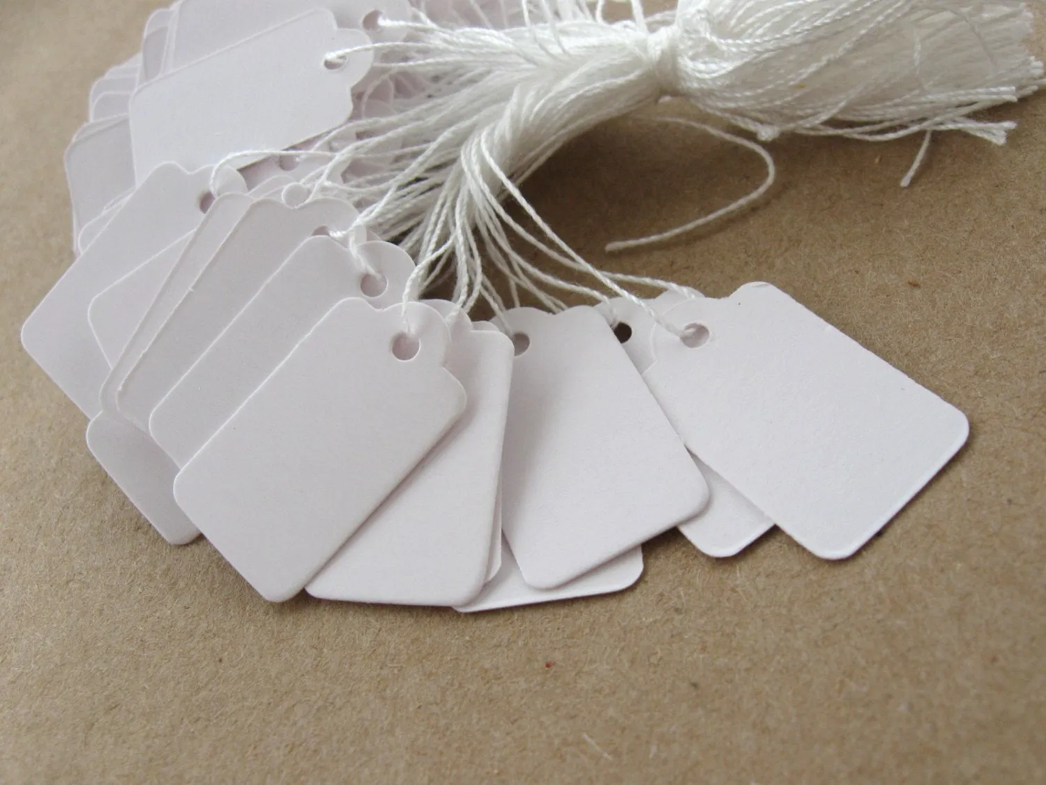 100 Jewelry price tags - Blank white rectangular tags