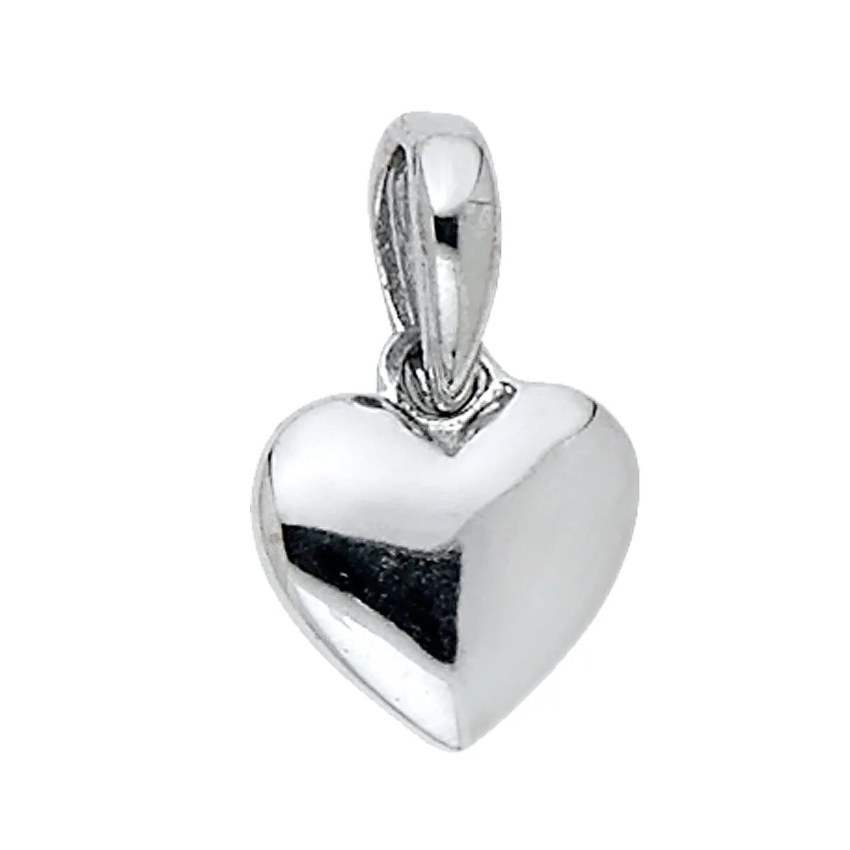 14K White Gold Heart Pendant