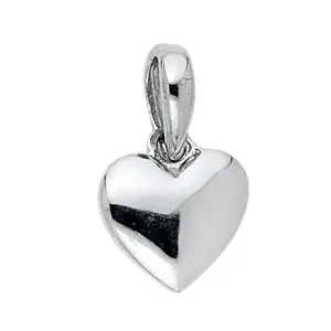 14K White Gold Heart Pendant