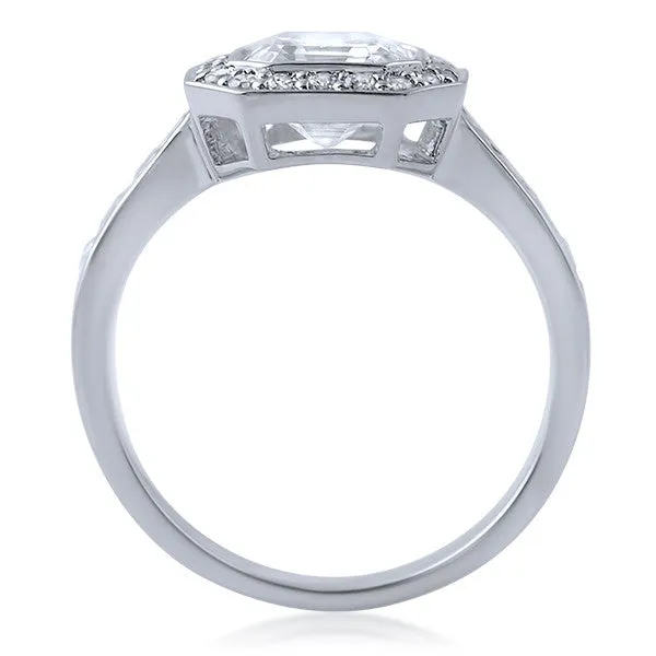 3.35 CTW Asscher Cut CZ Halo Right Hand Ring