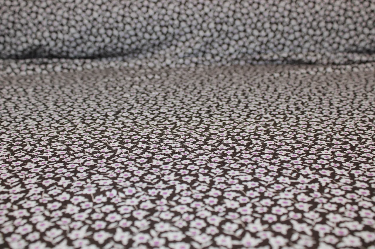 Bitty Florals Crepe Finish ITY - Browns