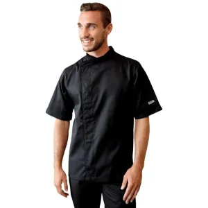 Black Chef Coat Large Size Ventilated Back - MANELLI