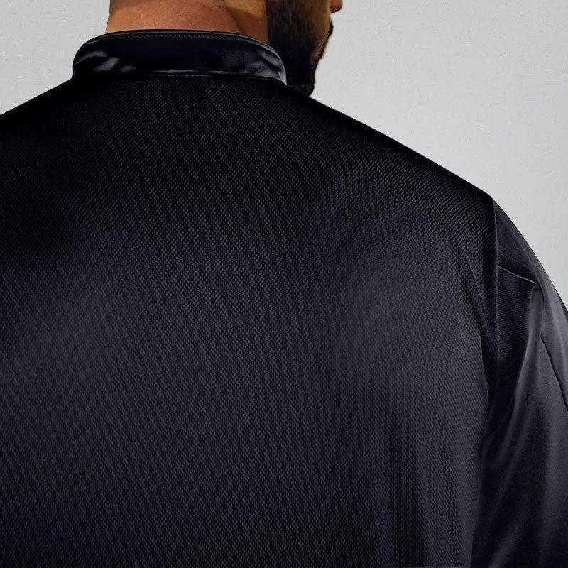 Black Chef Coat Large Size Ventilated Back - MANELLI