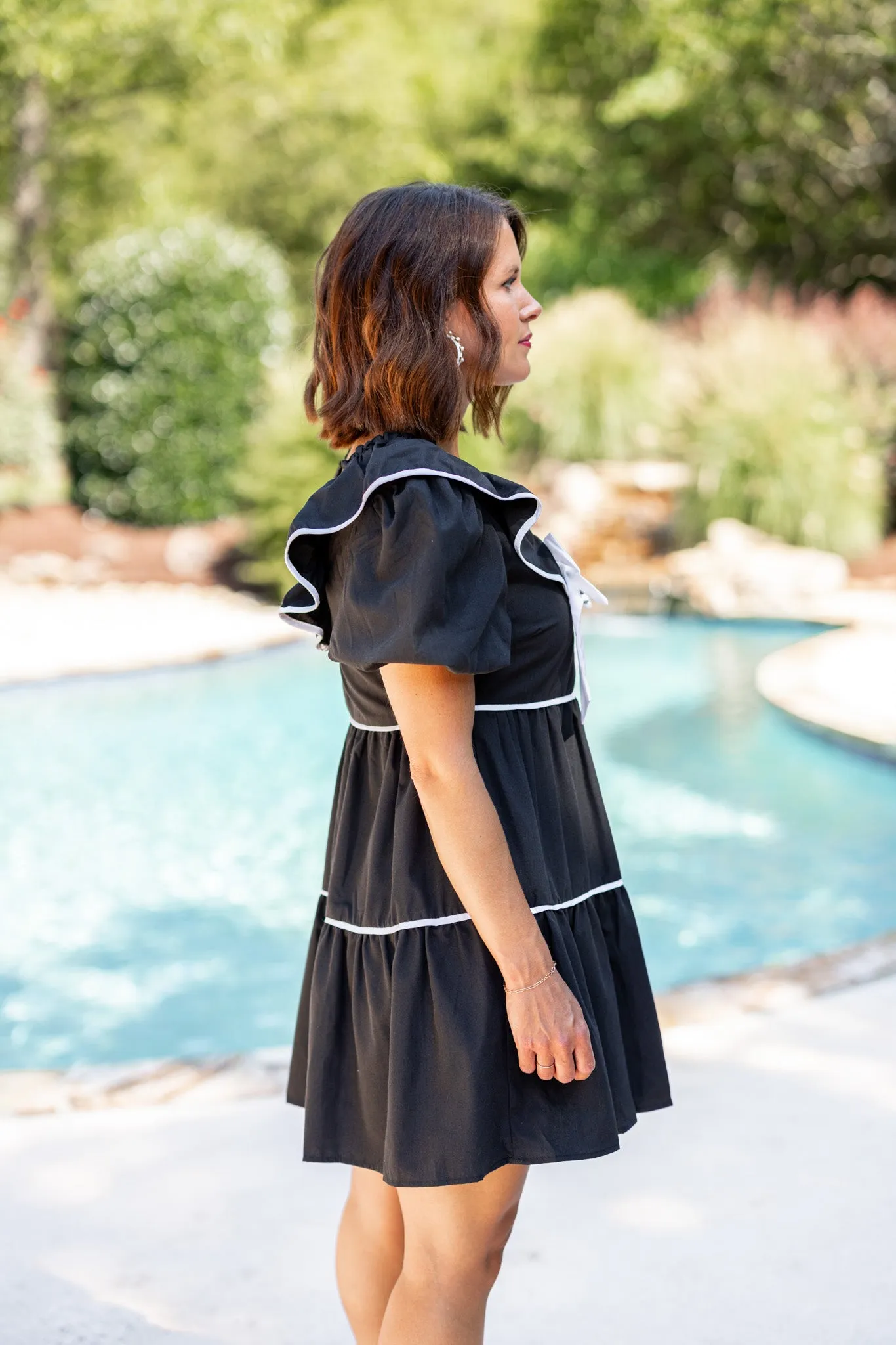 Bow Perfection Black Babydoll Dress