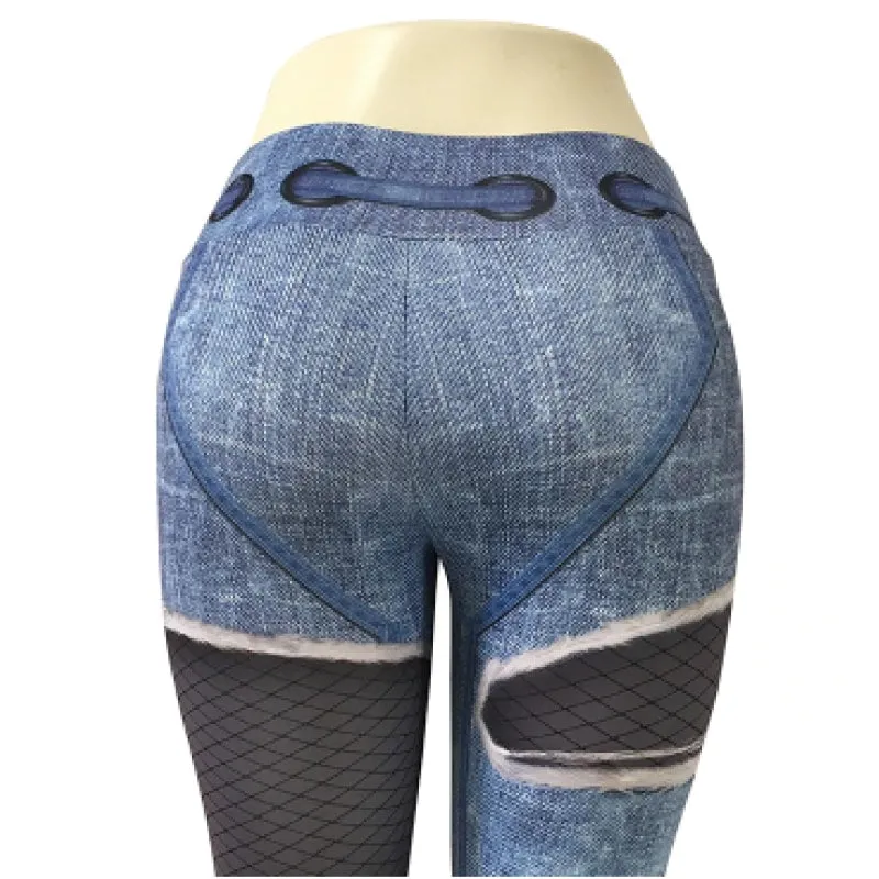Breathable Realistic Jeans Leggings