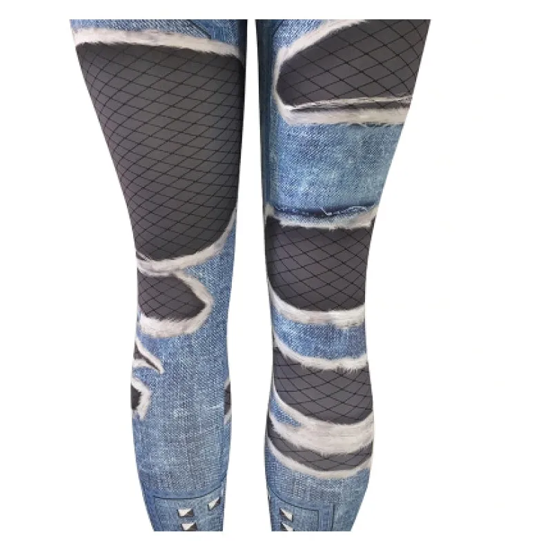 Breathable Realistic Jeans Leggings