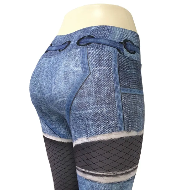 Breathable Realistic Jeans Leggings