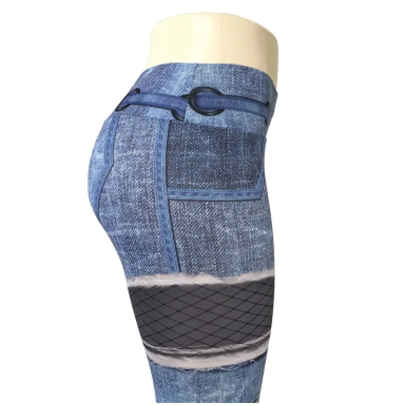 Breathable Realistic Jeans Leggings