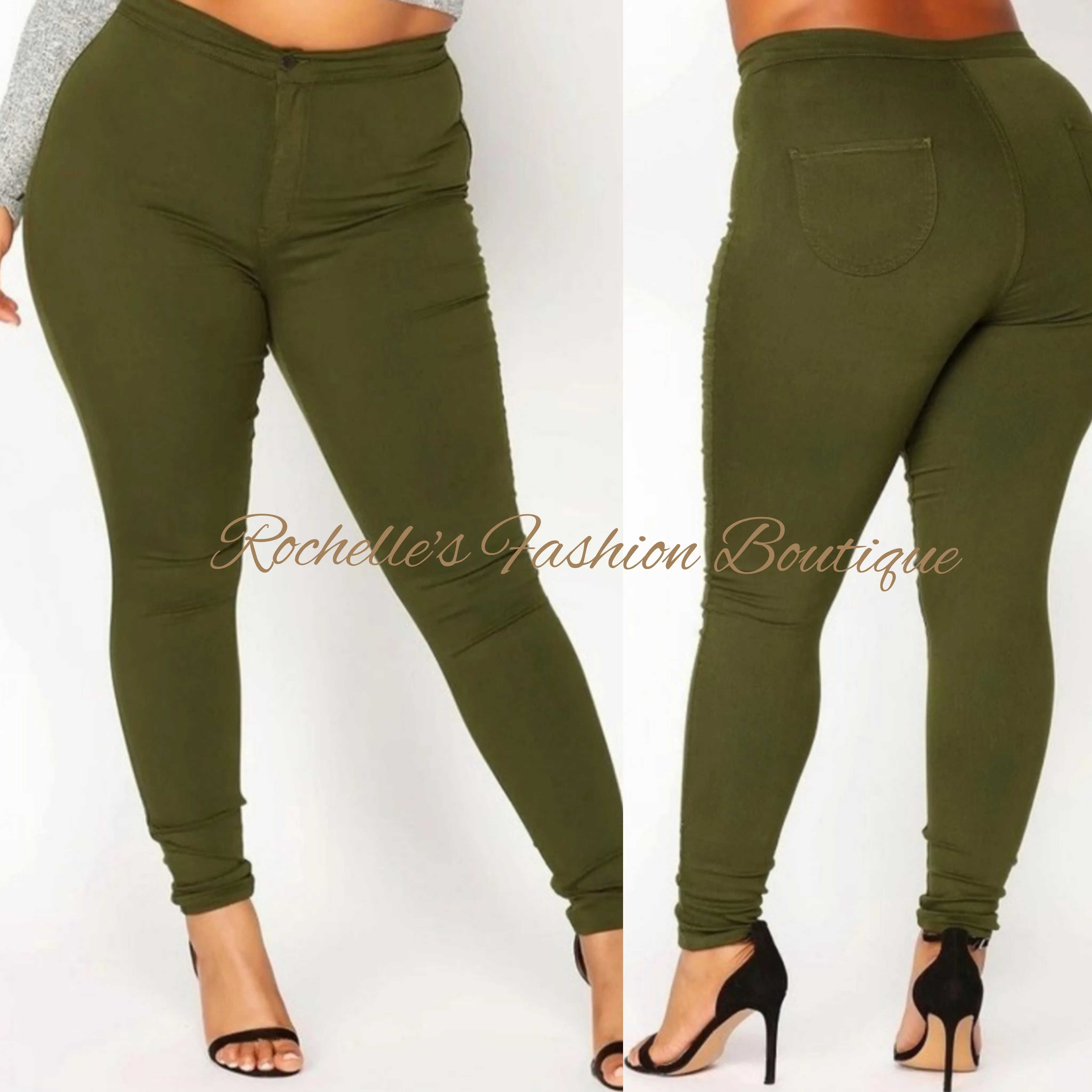 Burgundy High Rise Basic Skinny Plus Jeans
