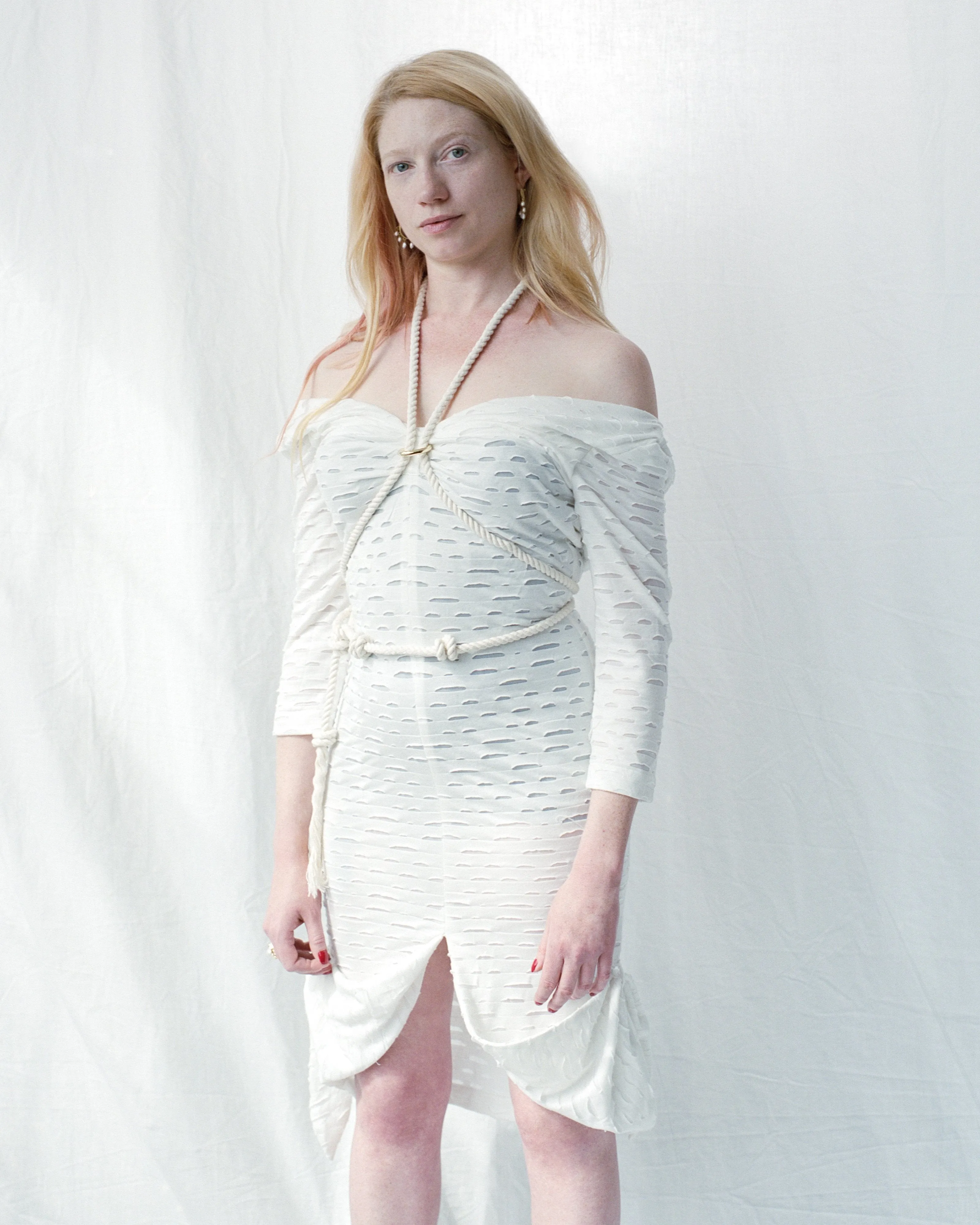 CORA JERSEY DRESS WHITE
