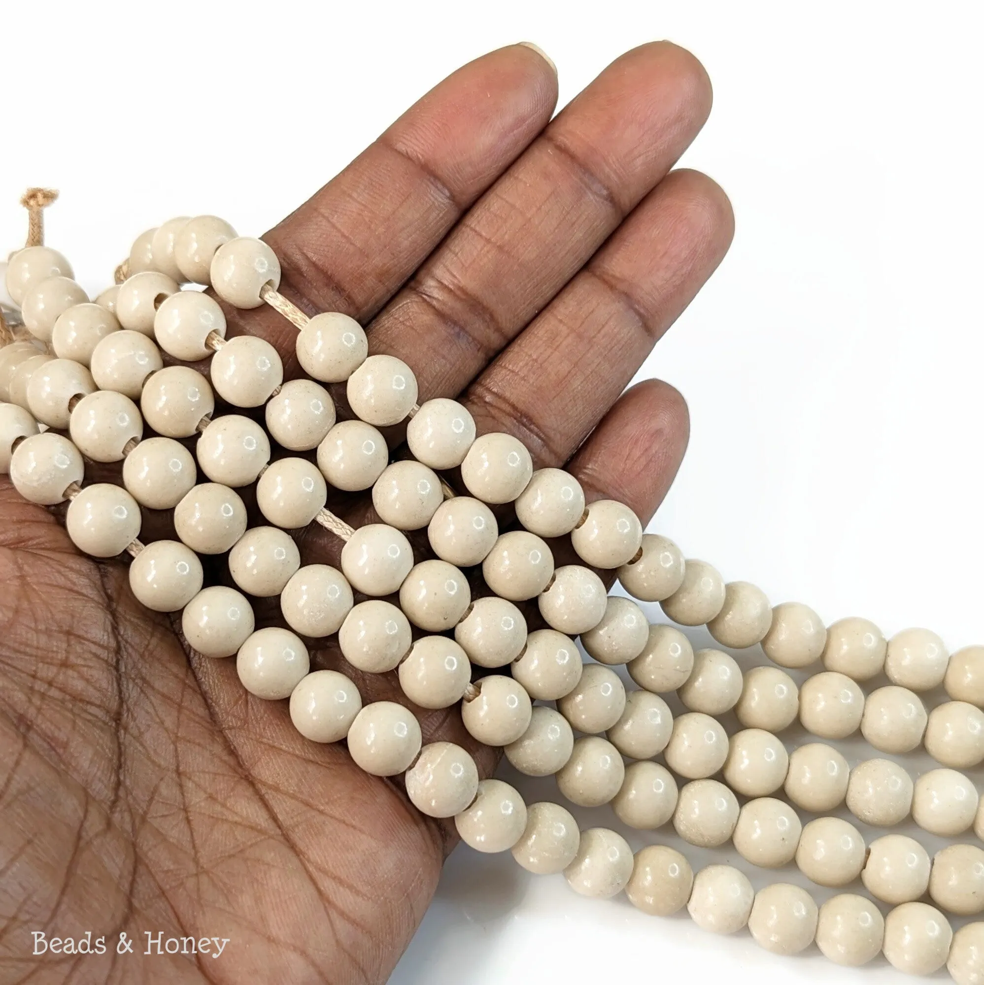 Dakota Stones River Stone Large Hole Bead Round 8mm (8-Inch Strand)