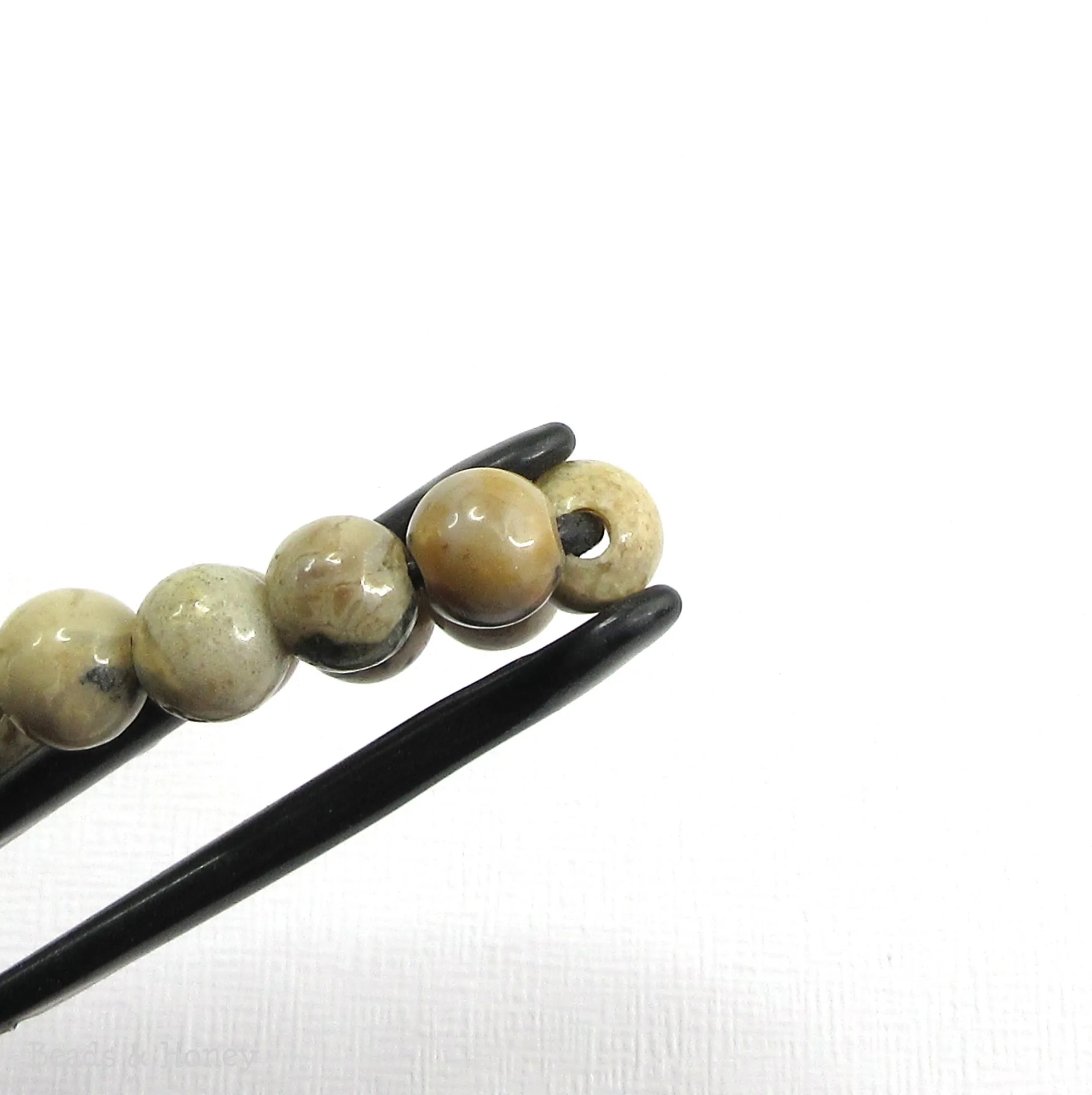 Dakota Stones White African Opal Large Hole Bead Round 8mm (8-Inch Strand)