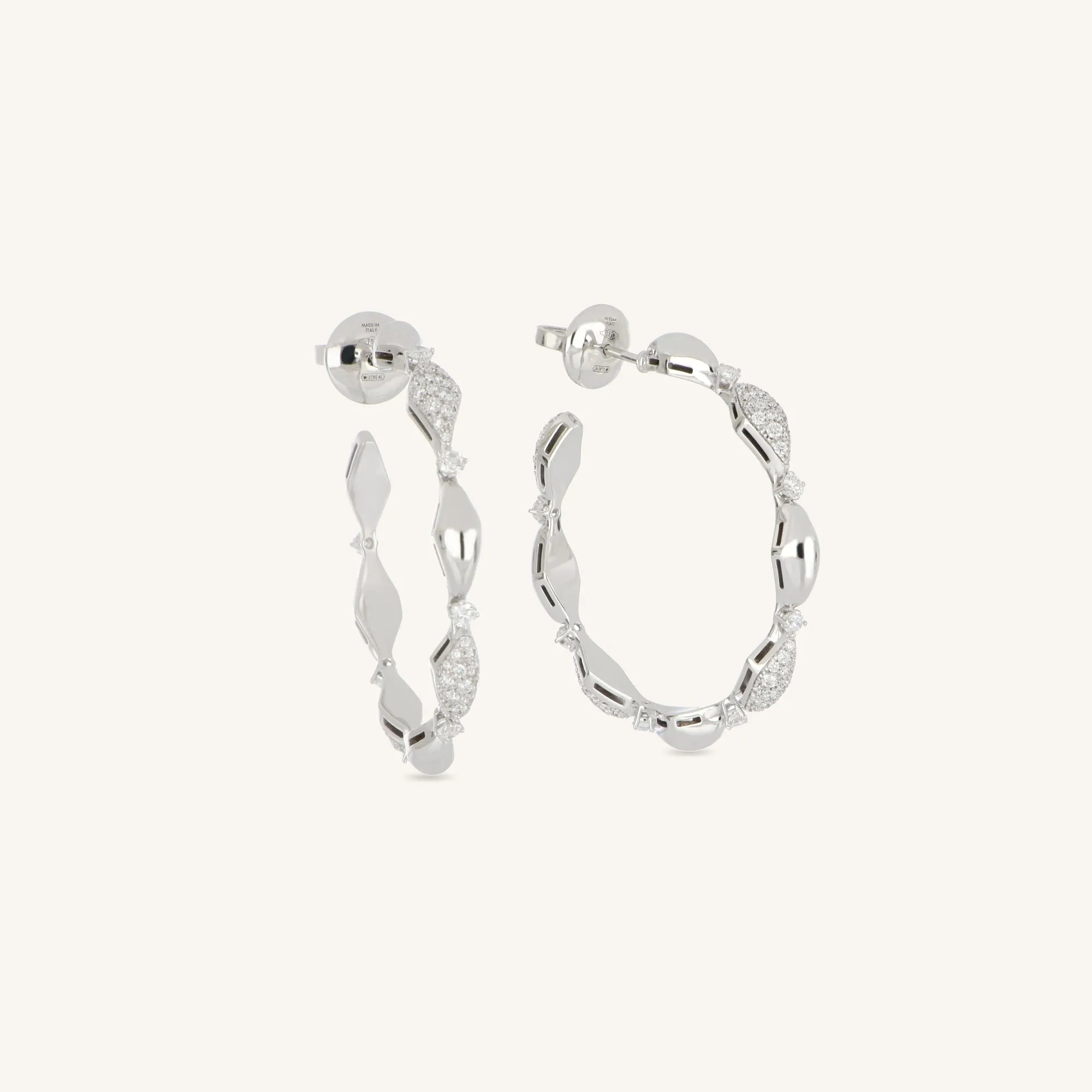 Decò 40mm hoop earrings with white diamonds