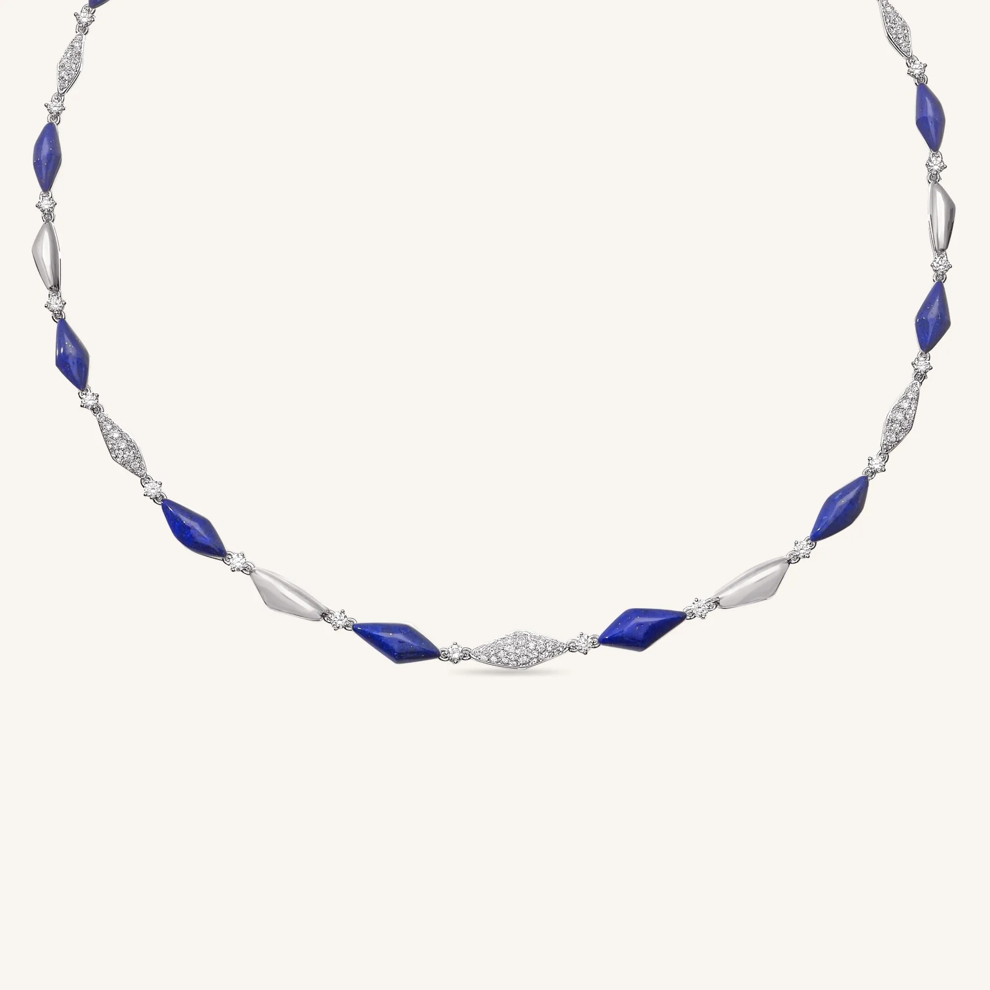 Decò necklace with lapis and white diamonds