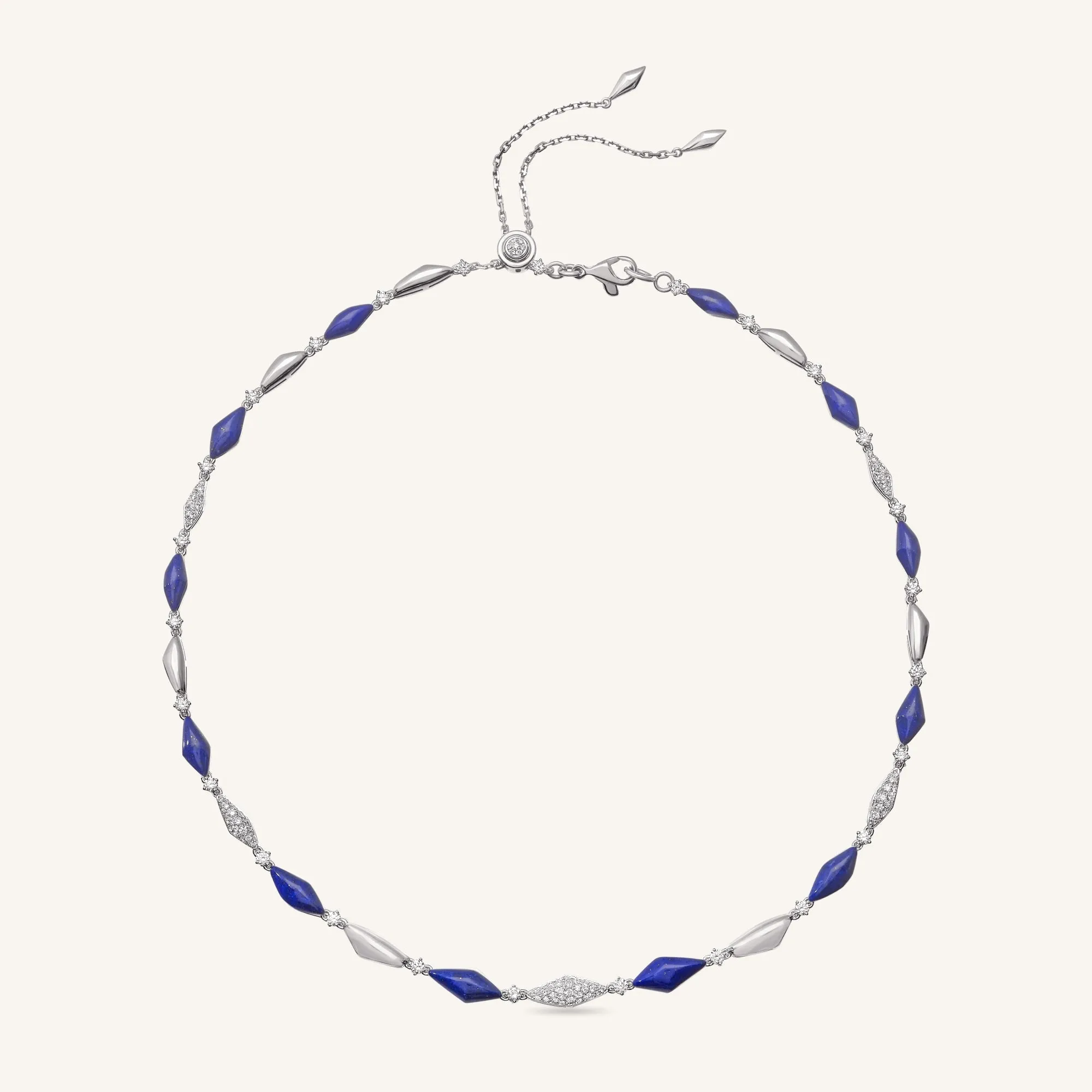Decò necklace with lapis and white diamonds