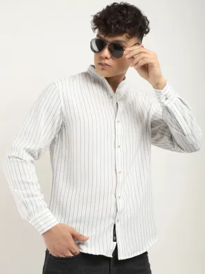 Fabric Linen White Stitch Full Sleeve Shirt