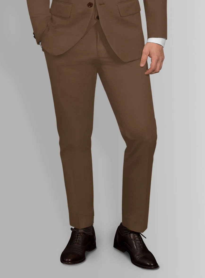 Italian Hickory Brown Cotton Stretch Pants