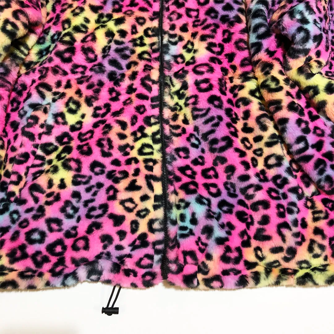 Rainbow Leopard Fleece Jacket