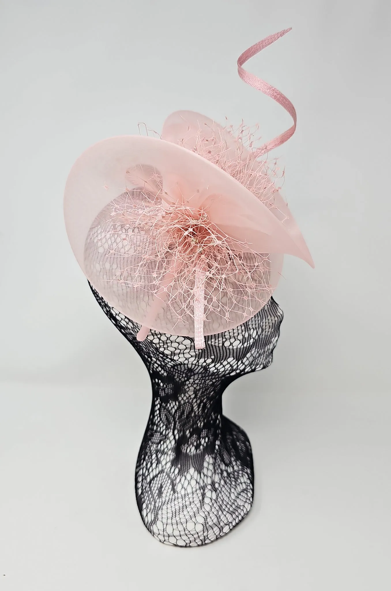 Rose Pink Organza Net Hairband Fascinator