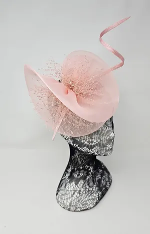 Rose Pink Organza Net Hairband Fascinator