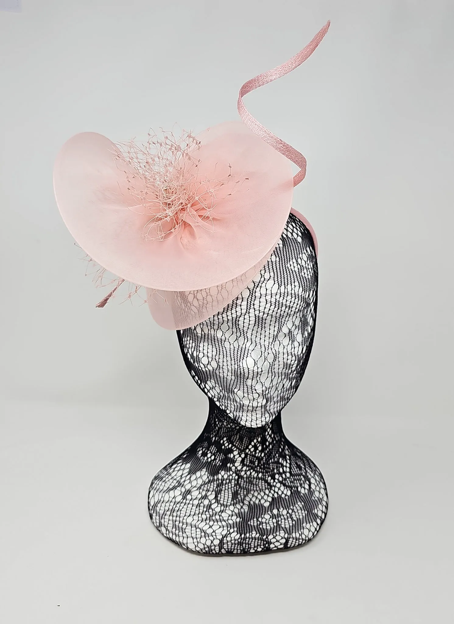 Rose Pink Organza Net Hairband Fascinator