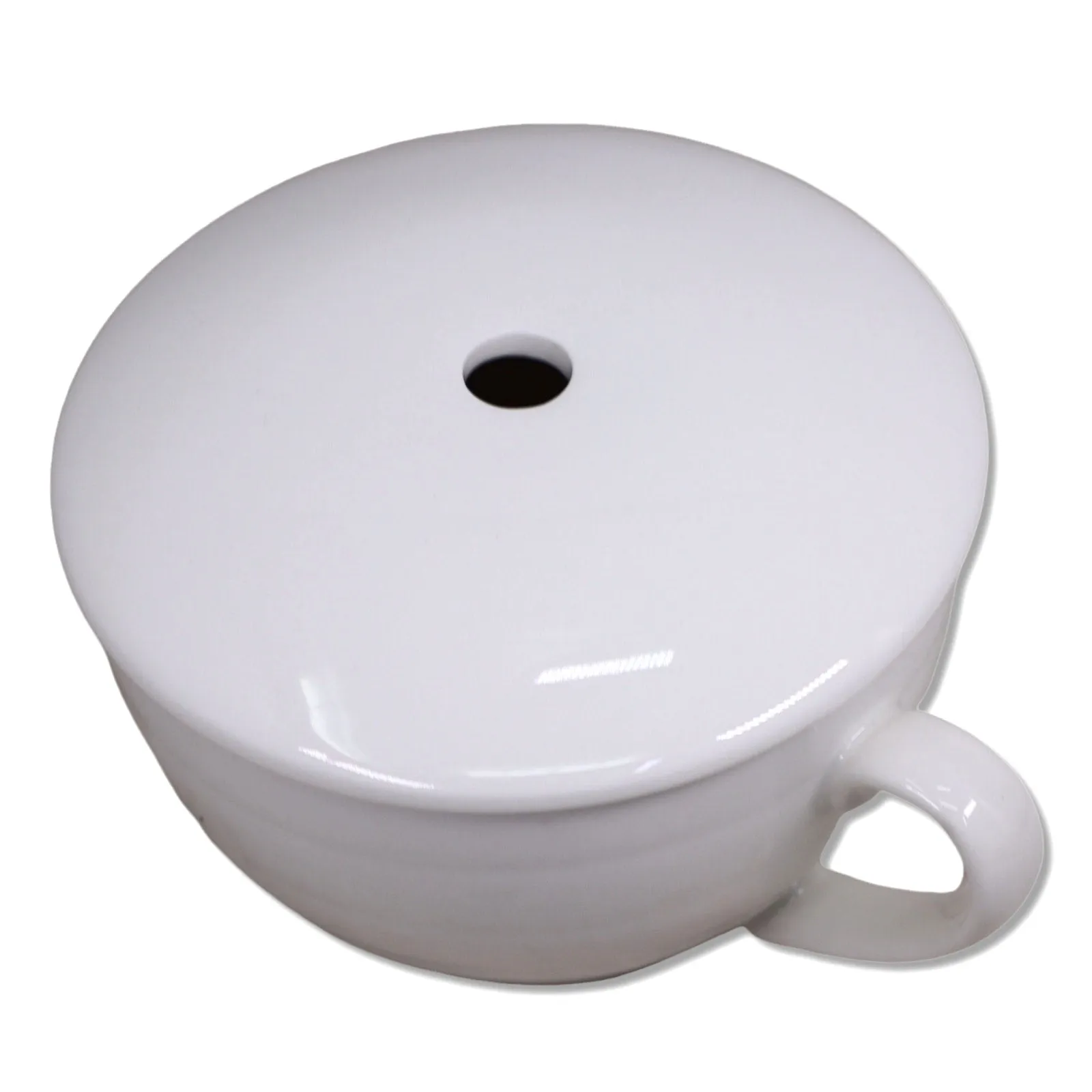 Tea Forte Bone White Porcelain Cafe Tea Cup with Holed Lid teaforte.com