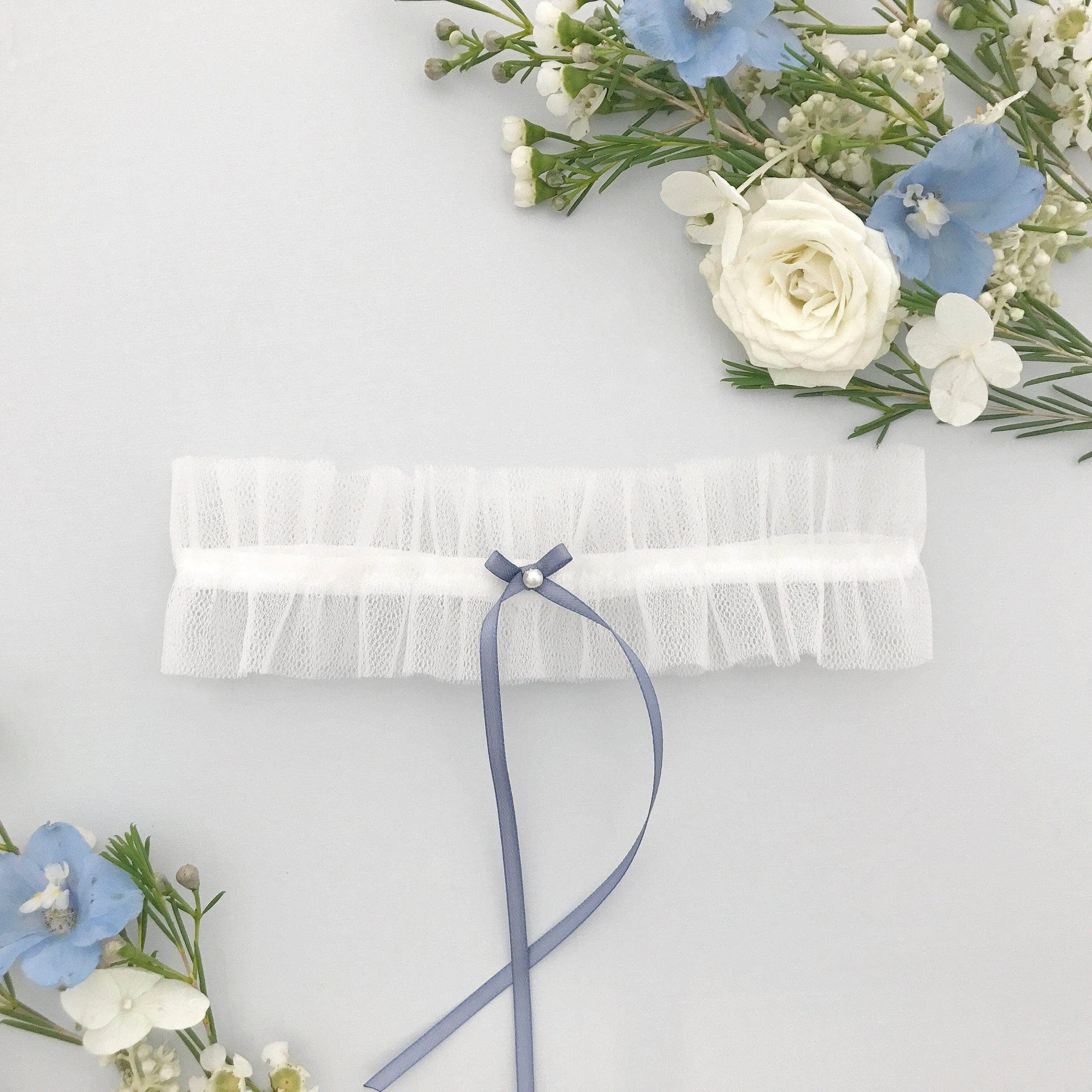 Tulle wedding garter - 'Ellé'