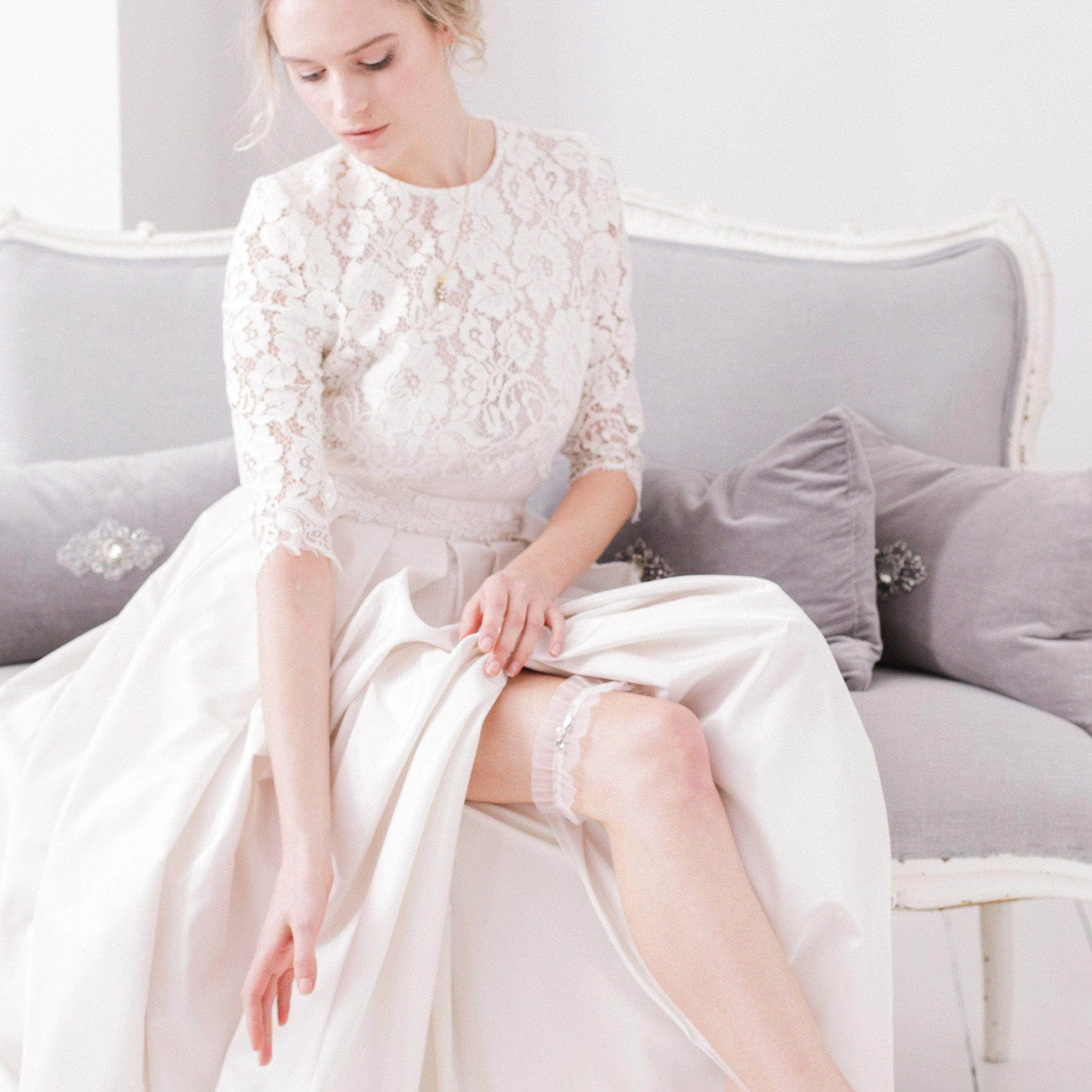Tulle wedding garter (various colours) - 'Tallé'