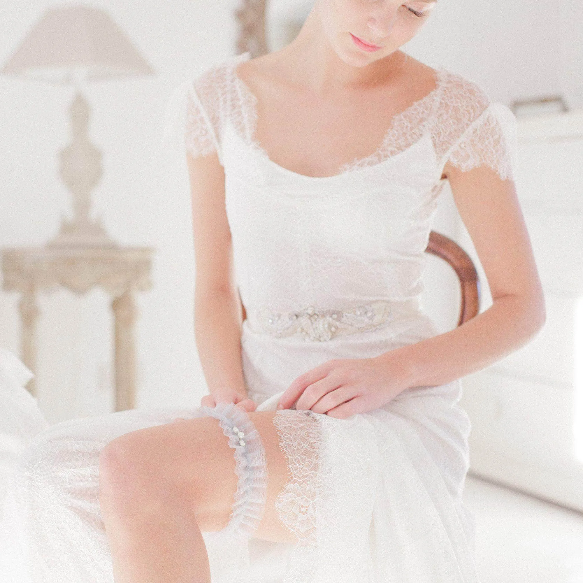 Tulle wedding garter (various colours) - 'Tallé'