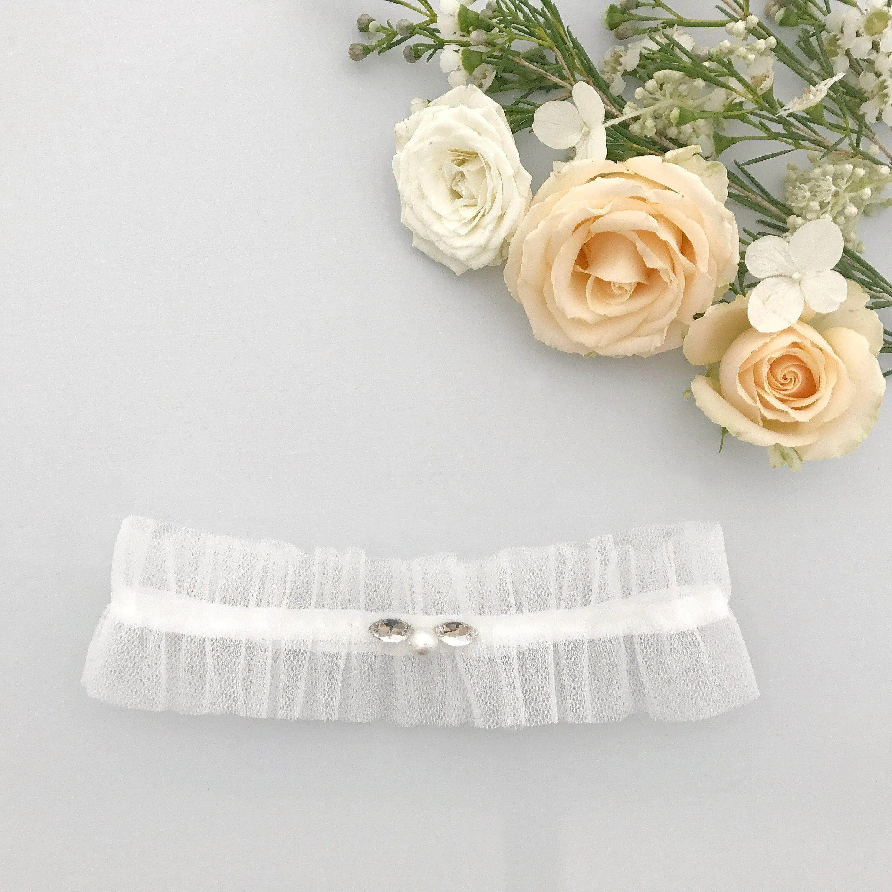 Tulle wedding garter (various colours) - 'Tallé'