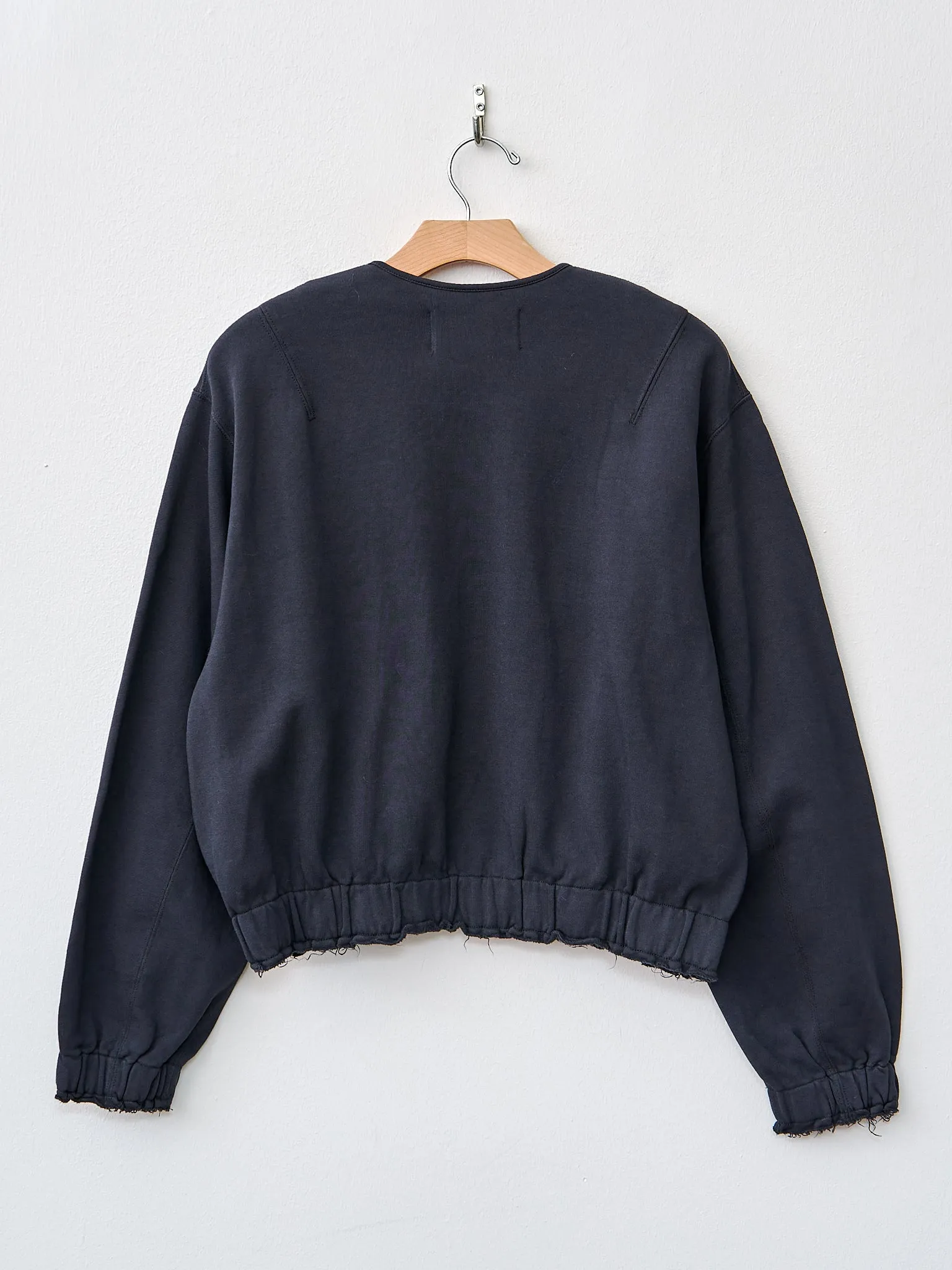 Vintage Cotton Fleece Zip Front Jacket - Old Black
