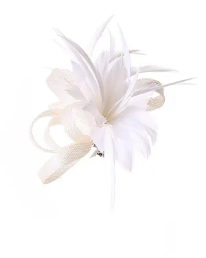 White Feather Slide Hair Clip